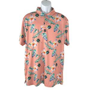 Bad Birdie Golf Polo Shirt XL Short Sleeve‎ Paradise Tropical Floral TP-3357